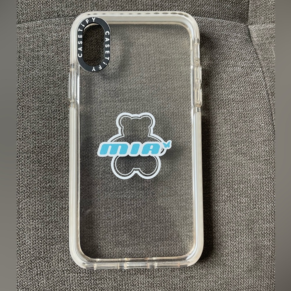 Casetify iPhone XS case with Mia personalization.